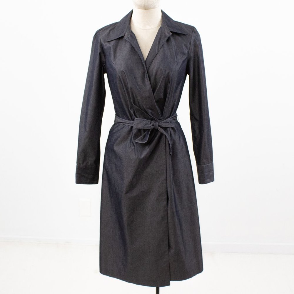 Banana Republic 6 Italian Chambray Midi Wrap Dress